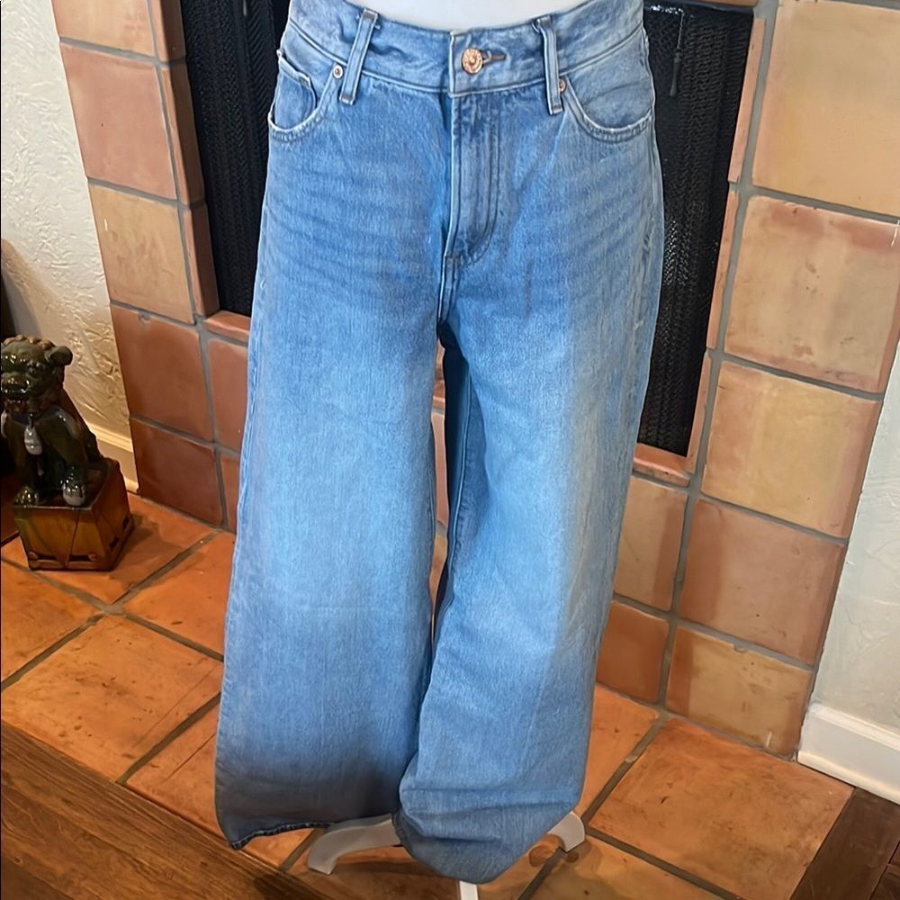 Express Light Blue Wide Leg Jeans